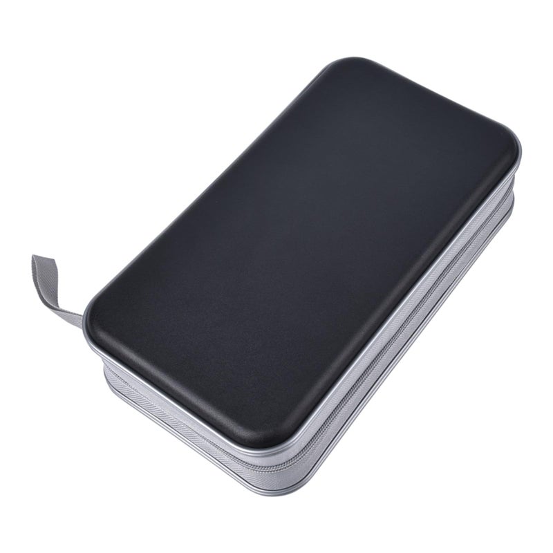 alavisxf xx CD Case, 96 Capacity Hard Plastic CD Holder Protective DVD Disc Storage Case Holder Portable Zipper CD DVD Organizer Storage Wallet for Car Home Travel (96 Capacity, Black) - Image 5